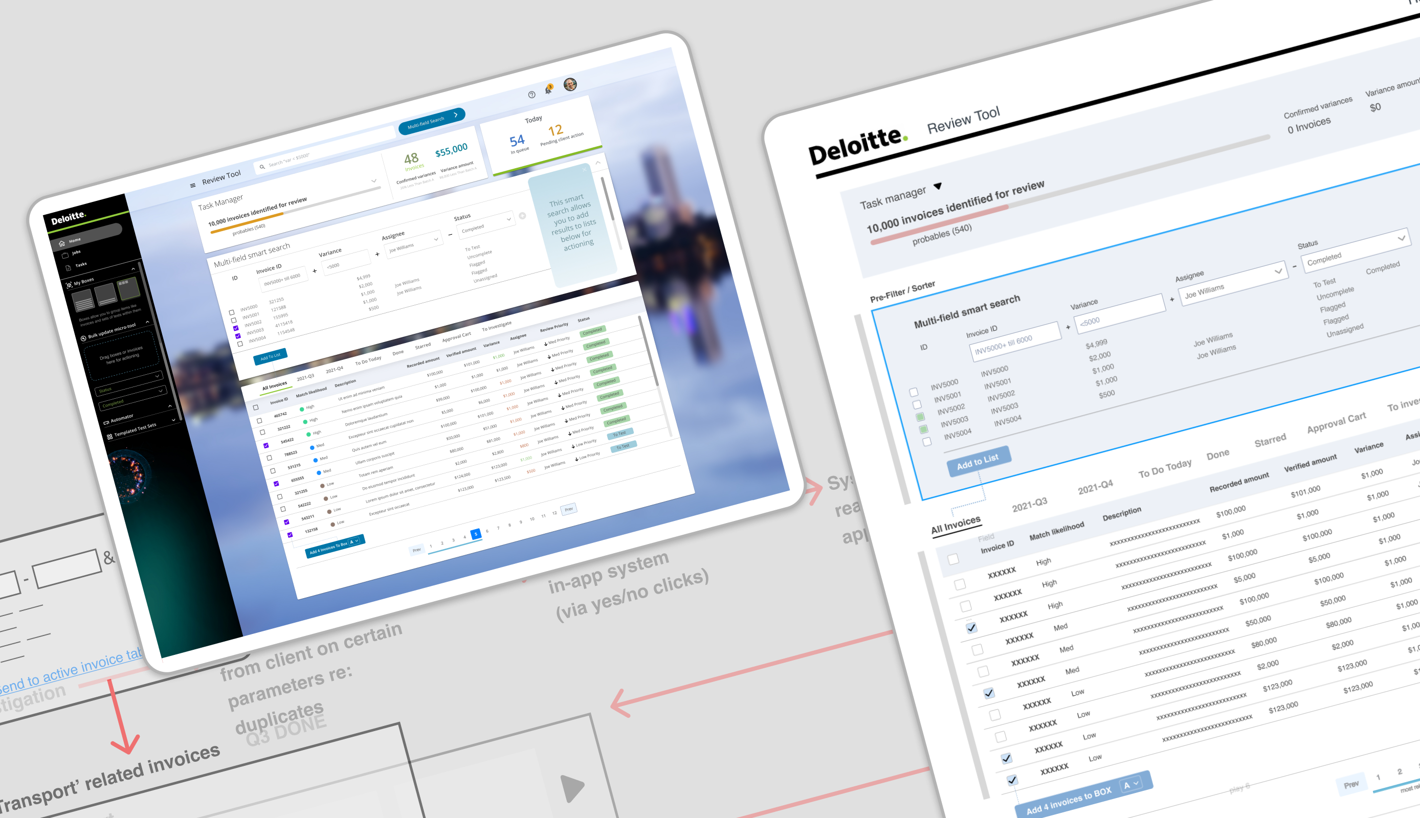 Deloitte — Greenfield UX improvement for a web application